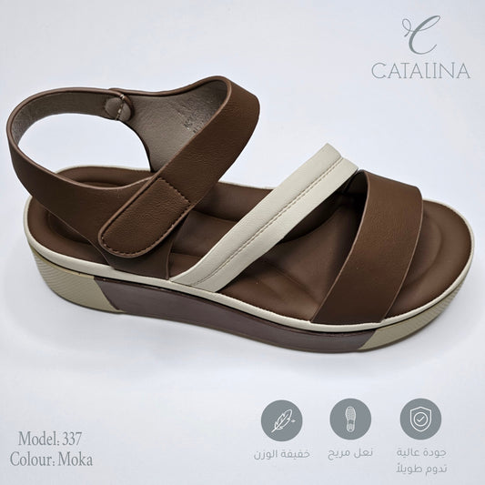صندل طبي نسائي مريح موديل 337 - camel - CATALINA