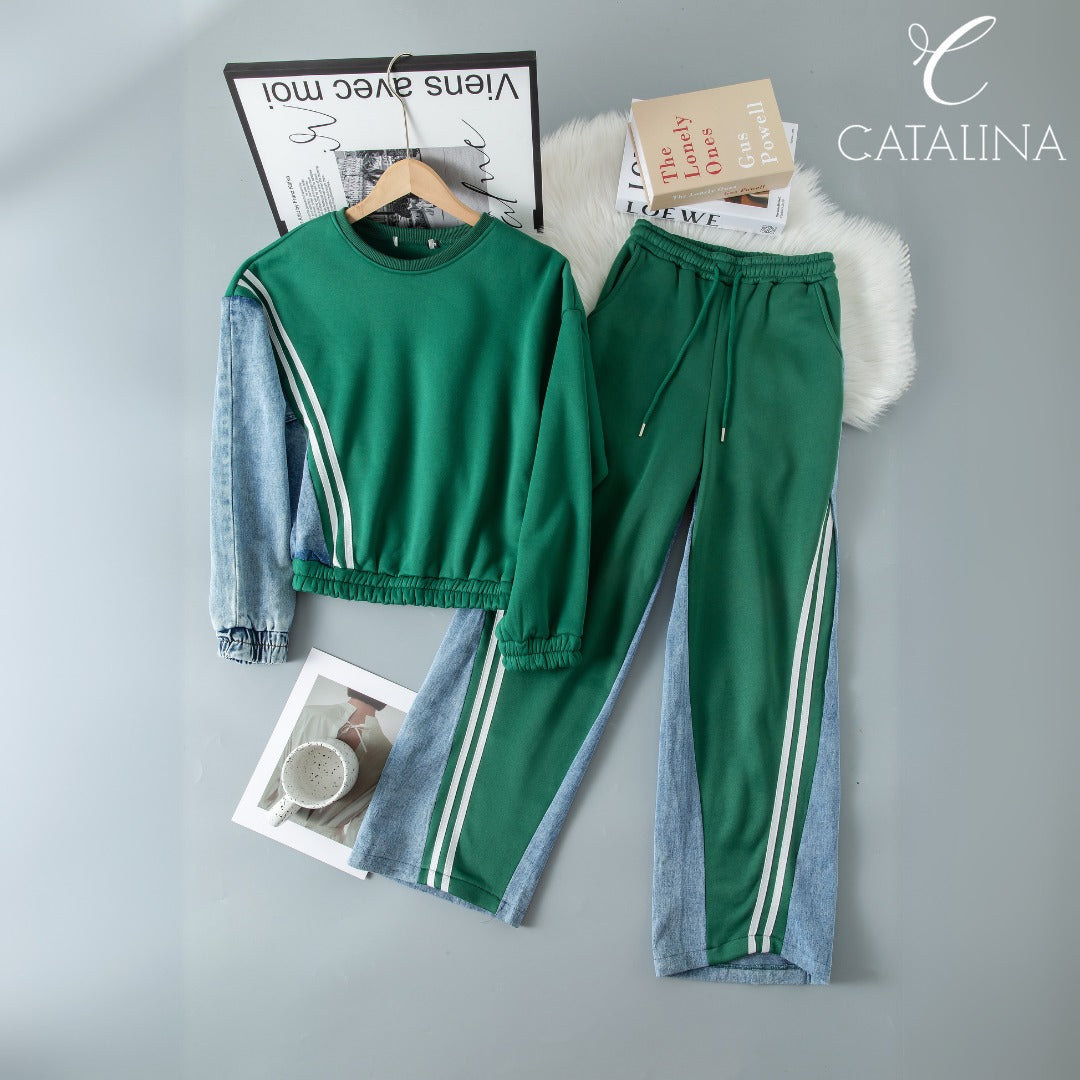 طقم نسائي كاجوال مريح - أخضر - Women’s Set - مقاس m | CATALINA Jordan