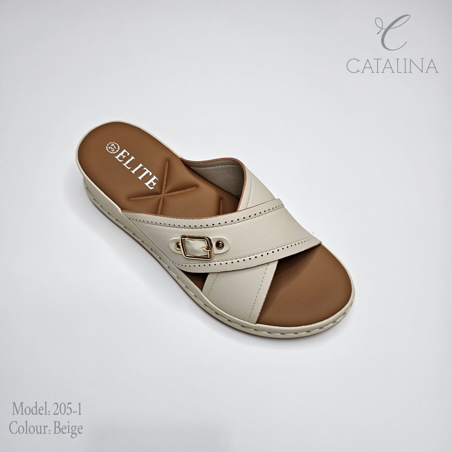 سليبر طبي نسائي مريح موديل 205-1 - beige - CATALINA