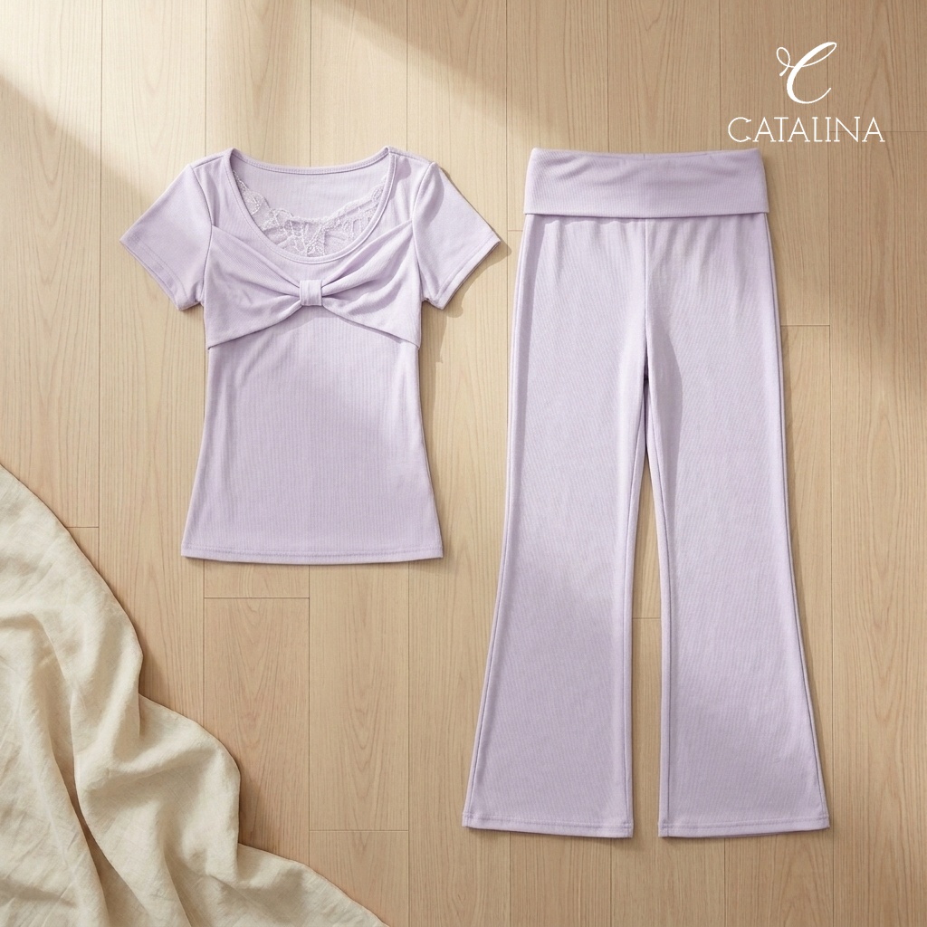 بيجامة نسائية مريحة موديل 2612 - بنفسجي - Home Wear - بنفسجي / مقاس s | CATALINA Jordan