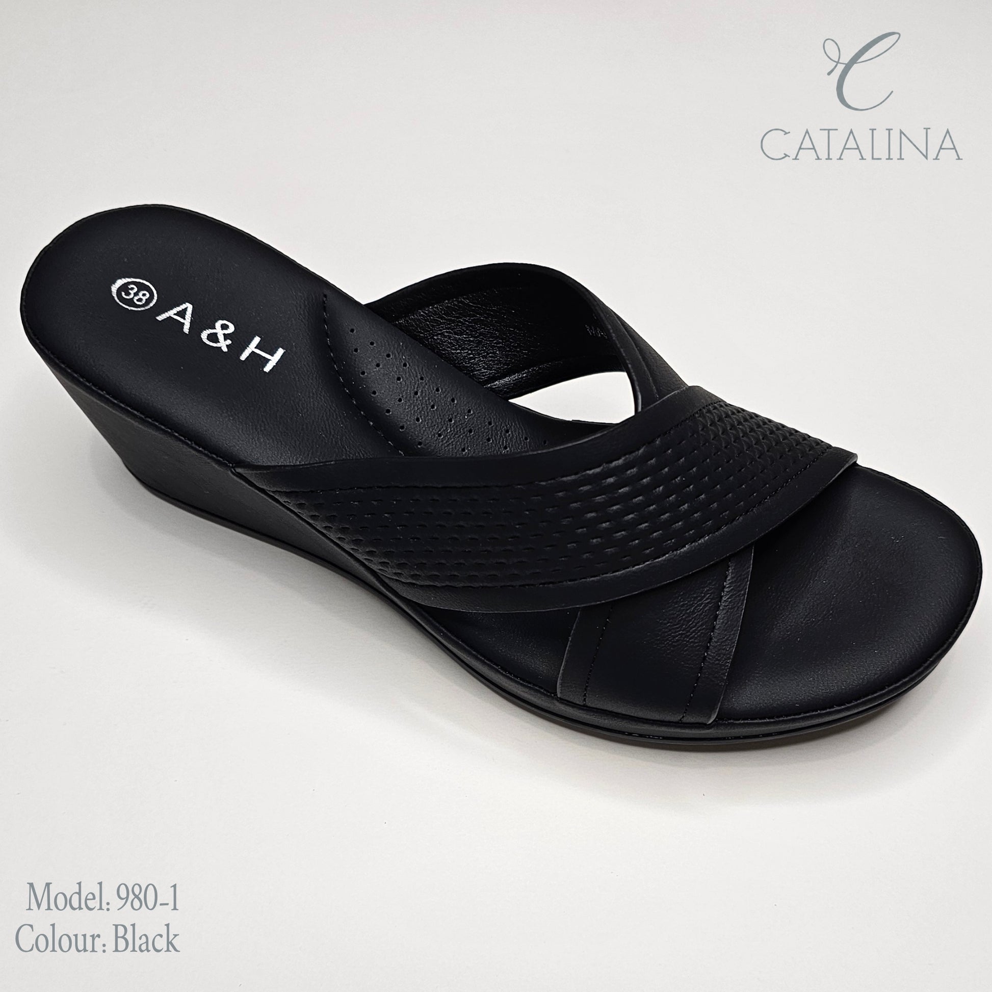 سليبر طبي نسائي مريح موديل 980-1 - black - CATALINA