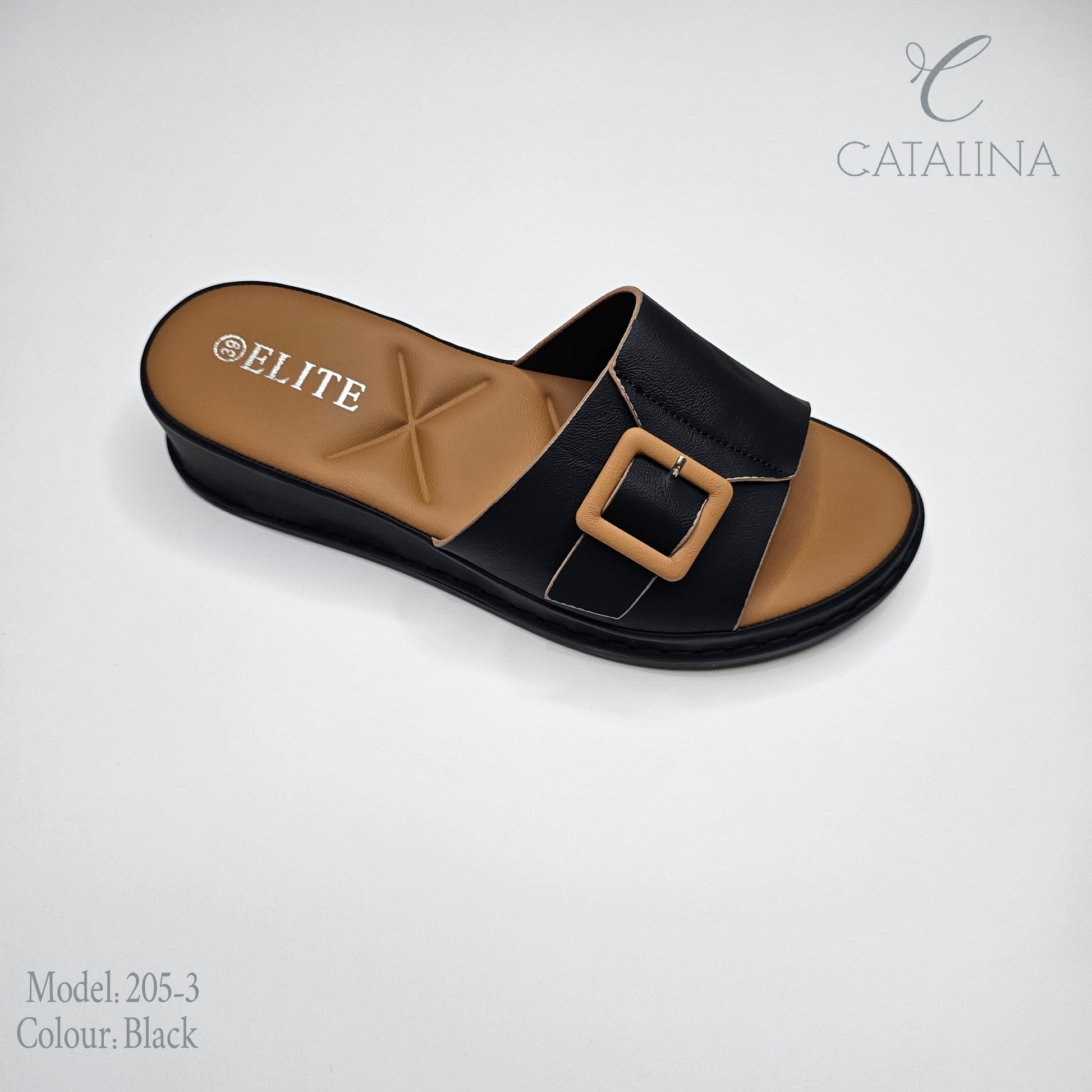 سليبر طبي نسائي مريح موديل 205-3 - black - CATALINA