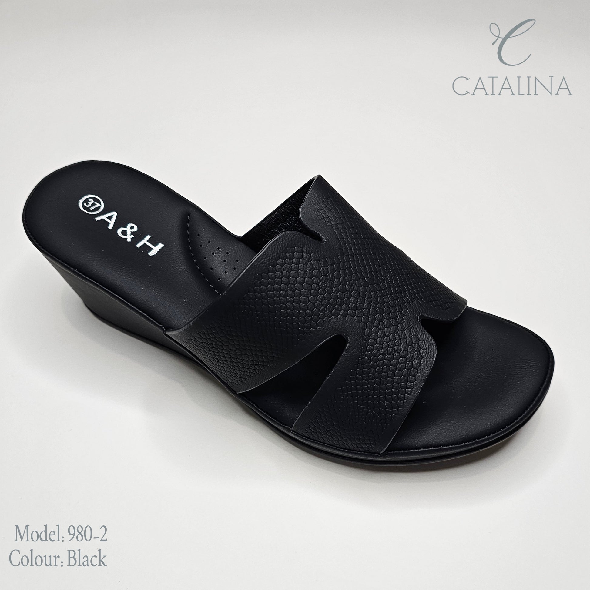 سليبر طبي نسائي مريح موديل 980-2 - black - CATALINA