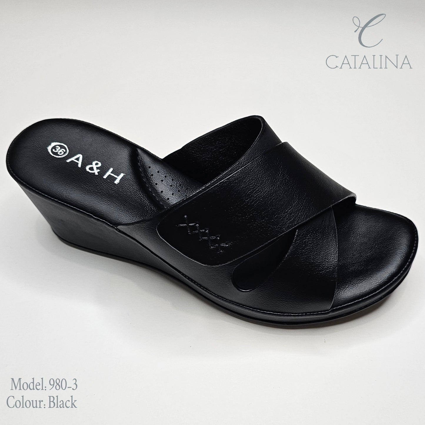 سليبر طبي نسائي مريح موديل 980-3 - black - CATALINA