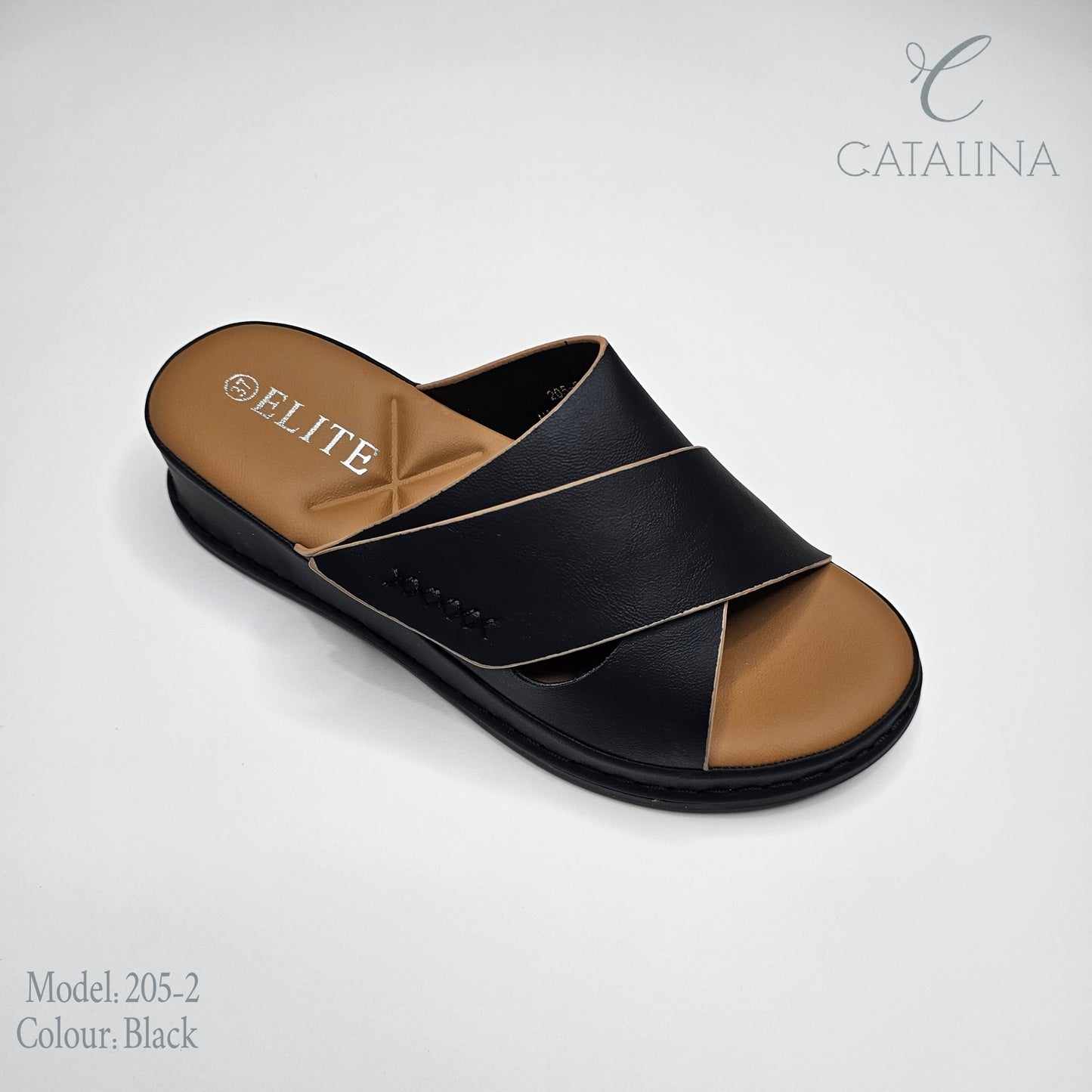 سليبر طبي نسائي مريح موديل 205-2 - black - CATALINA