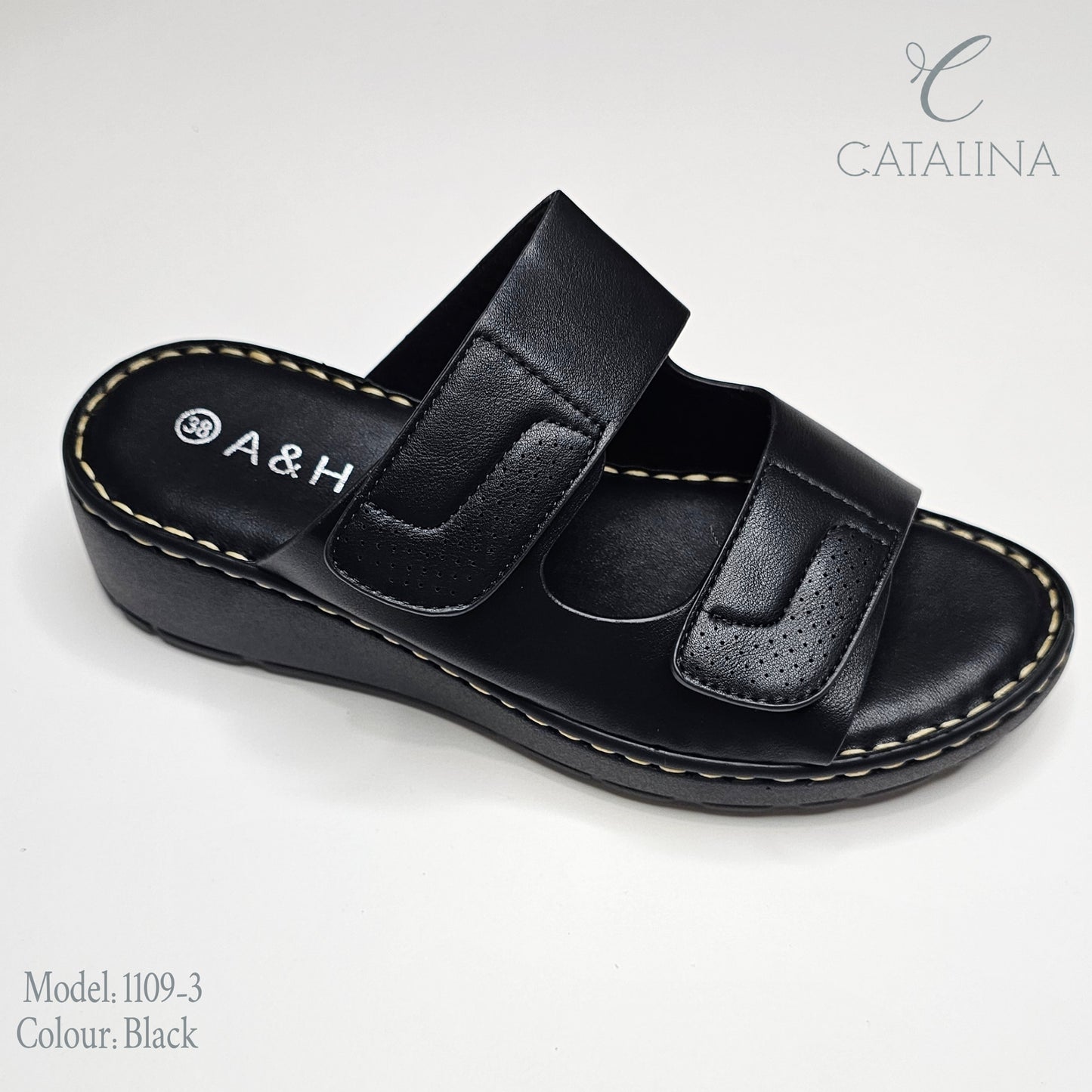 سليبر طبي نسائي مريح موديل 1109-3 - black - CATALINA