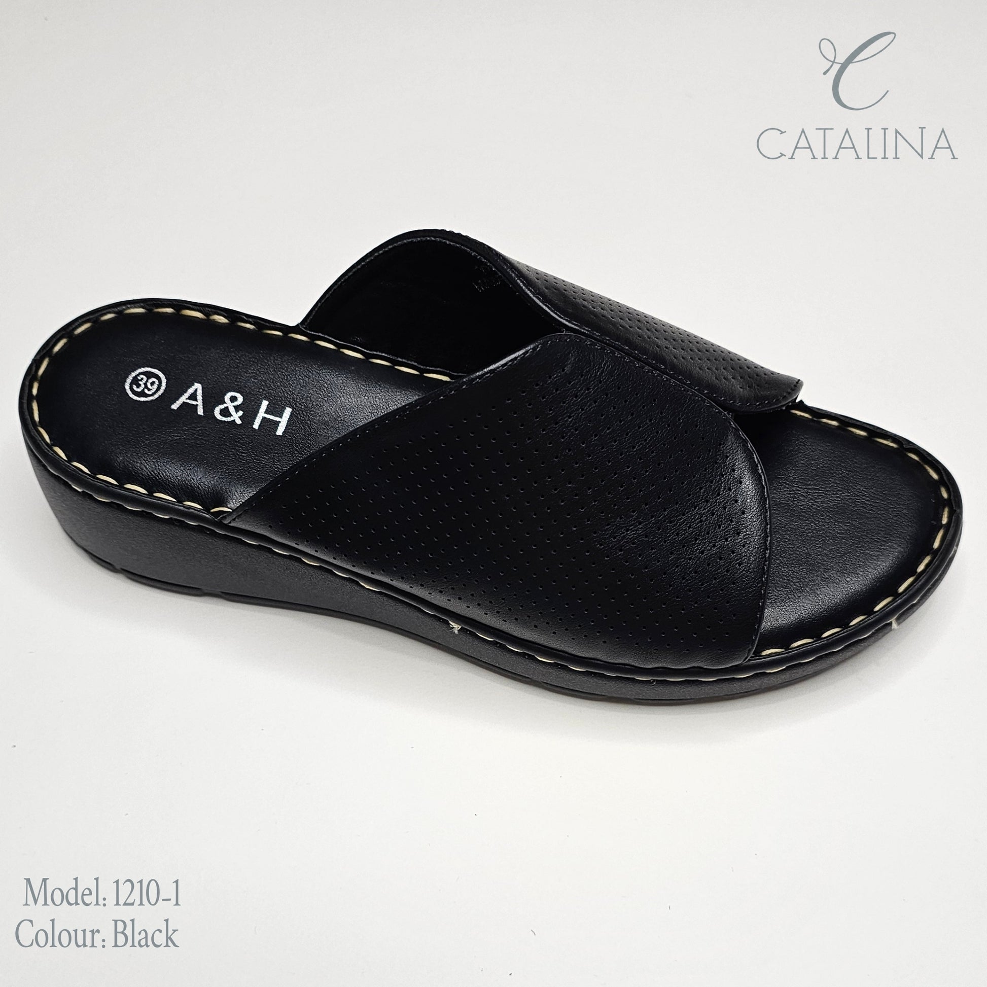 سليبر طبي نسائي مريح موديل 1210-1 - black - CATALINA