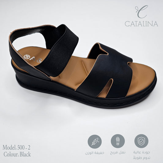 سليبر طبي نسائي مريح موديل 500-2 - black - CATALINA
