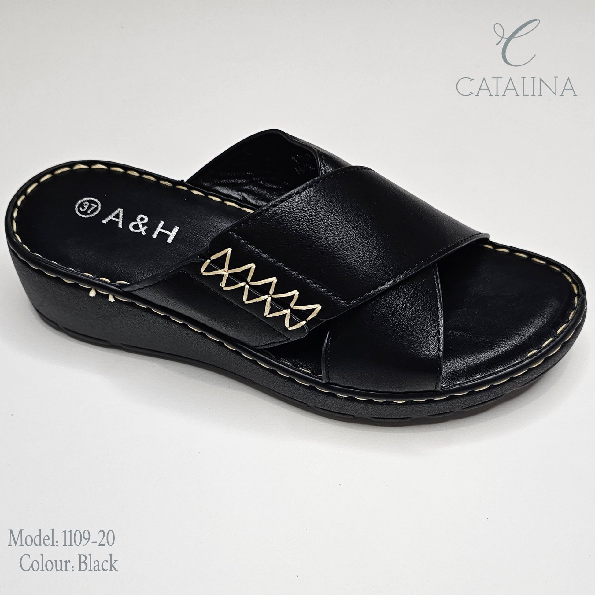 سليبر طبي نسائي مريح موديل 1109-20 - black - CATALINA