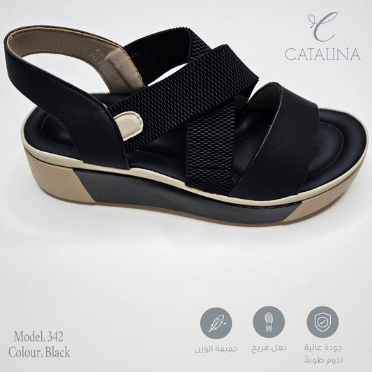 سليبر طبي نسائي مريح موديل 342 - black - CATALINA