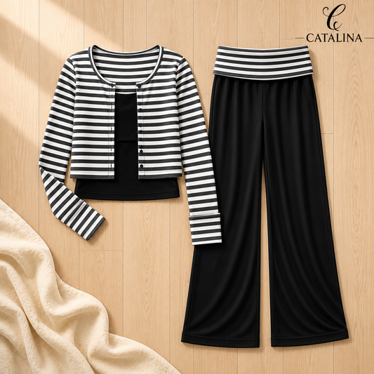 طقم بيتي نسائي مريح موديل 2664 - أسود - Home Wear - أسود / مقاس s | CATALINA Jordan
