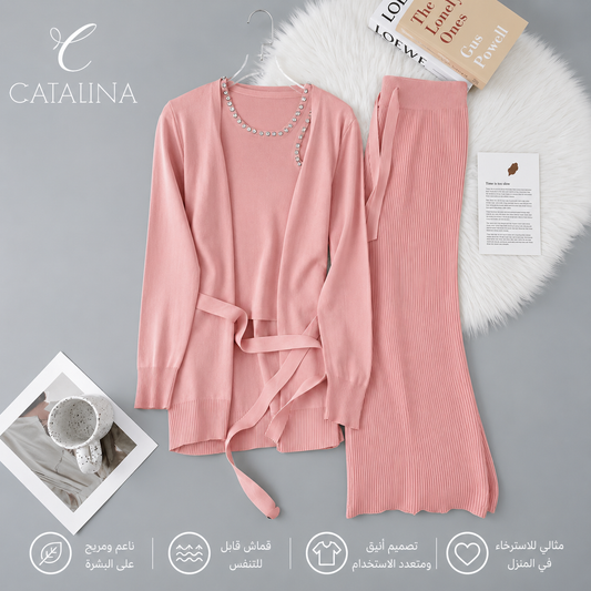 بيجامة شتوية نسائية دافئة - خوخي - Winter Pajama - مقاس One Size / خوخي | CATALINA Jordan