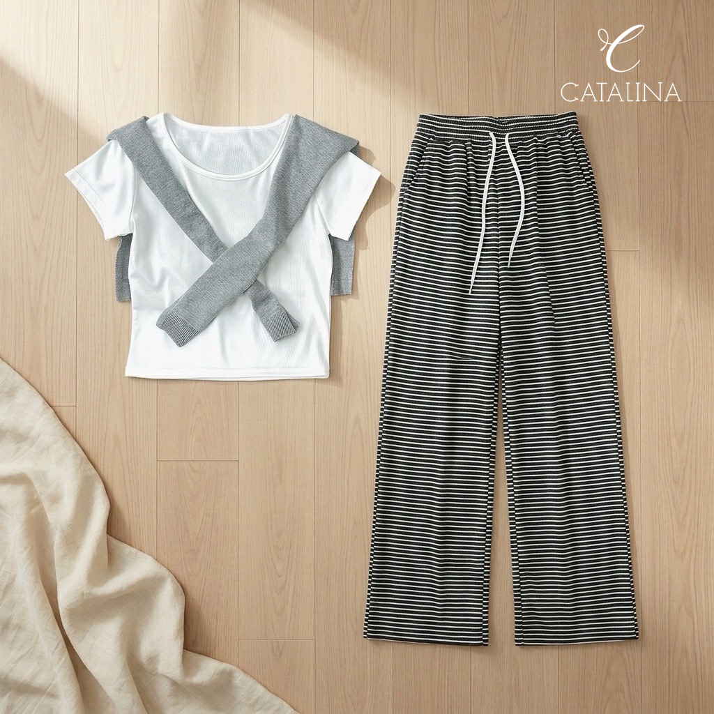 بيجامة نسائية مريحة موديل 2662 - رمادي - Home Wear - رمادي / مقاس s | CATALINA Jordan